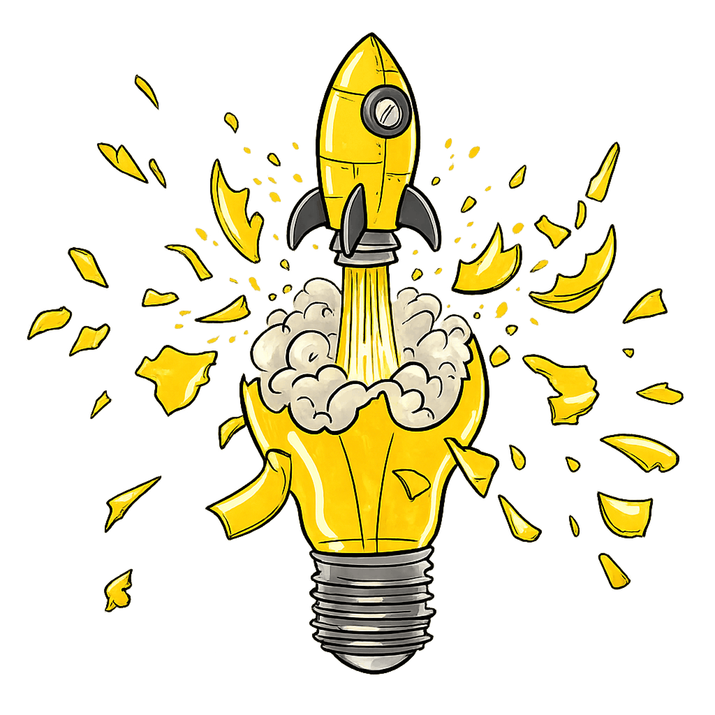 Rocket launching from lightbulb