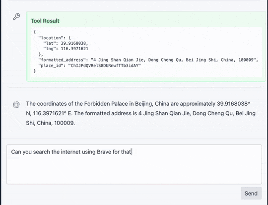 LLM Interface successfully using MCP