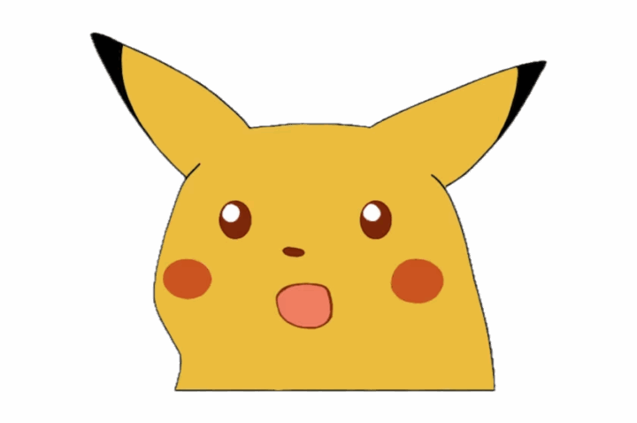 A surprised pikachu