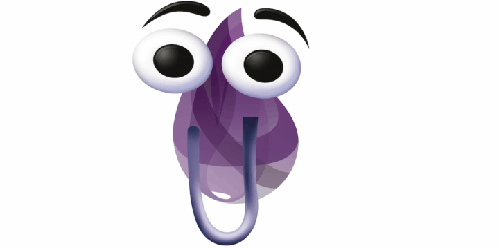 A clippy-style version of the Elixir logo